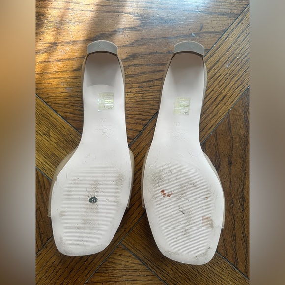 J Crew Almost New Lina Caramel Beige Leather Kitten Heel Slide - Picture 4 of 5